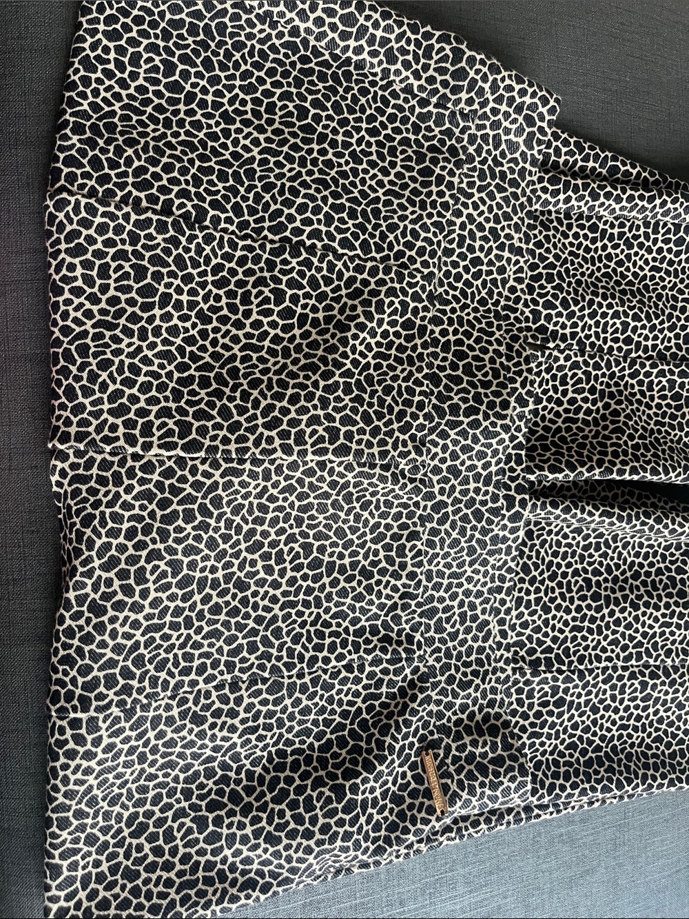 Michael Kors Black and Cream Animal-Print Capris